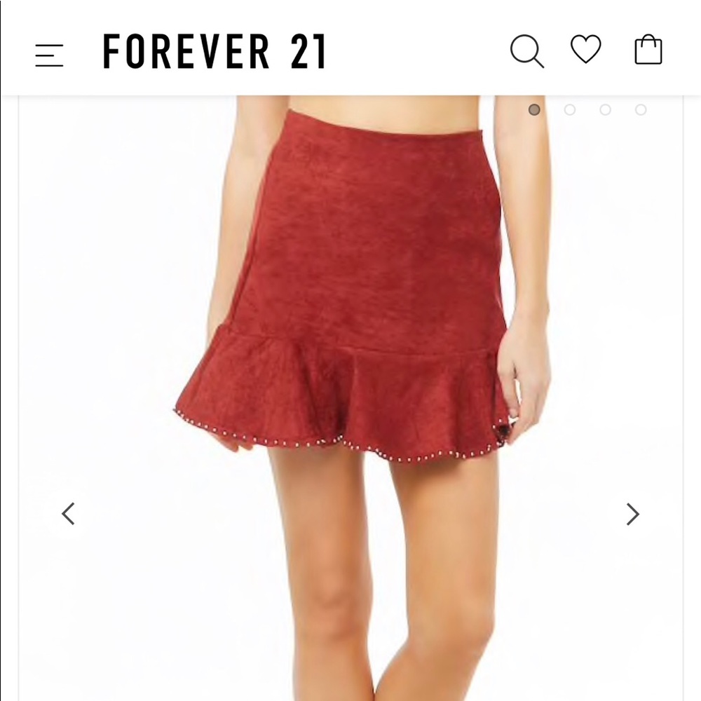 *NWT* Red suede skirt